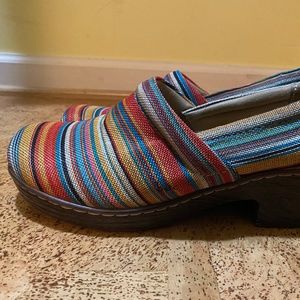 BOC Born Concept Rainbow Stripe Canvas Clogs